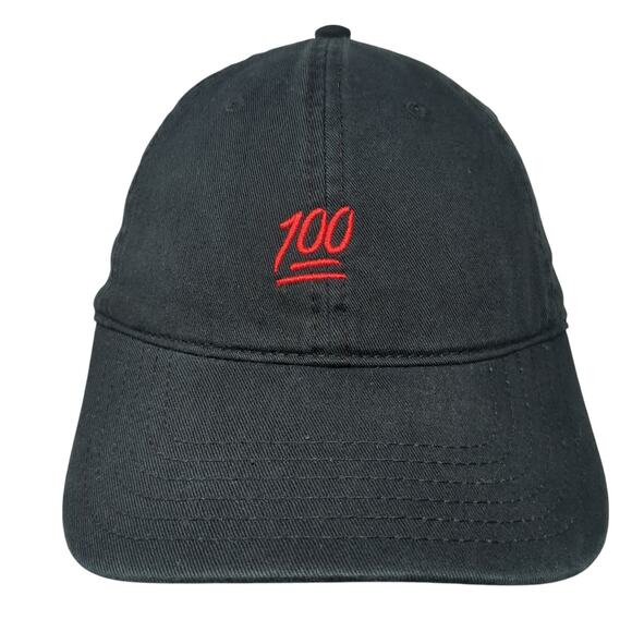 100 Slideback Baseball Hat Black One Size Adjustable Embroidered Otto - Picture 1 of 10